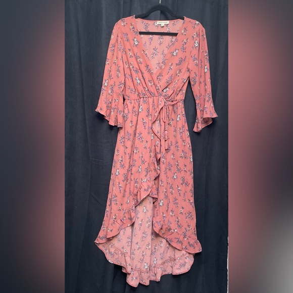 Pink floral high-low dress — size XL - Picture 1 of 2